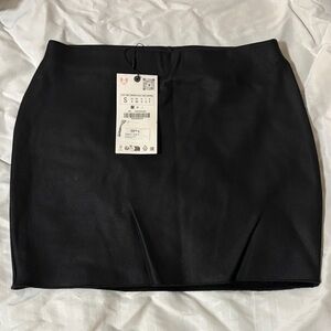 Zara Sleek Black Mini Skirt